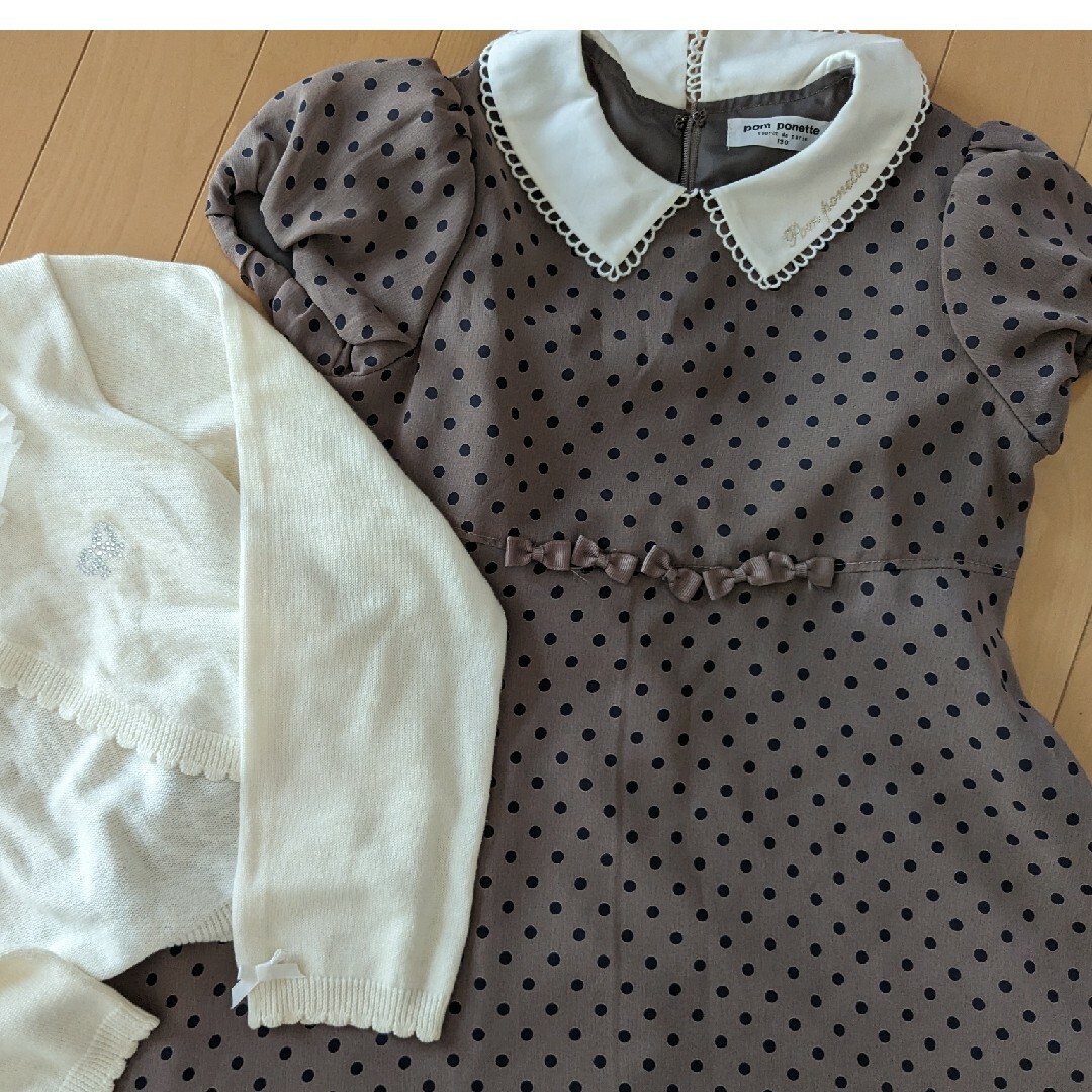 pom ponette(ポンポネット)のポンポネット　ワンピース&カーディガン キッズ/ベビー/マタニティのキッズ服女の子用(90cm~)(ワンピース)の商品写真