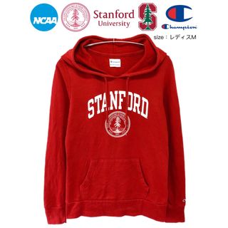 チャンピオン(Champion)のNCAA　スタンフォード大学　パーカー　レディスM　赤　USA古着(パーカー)