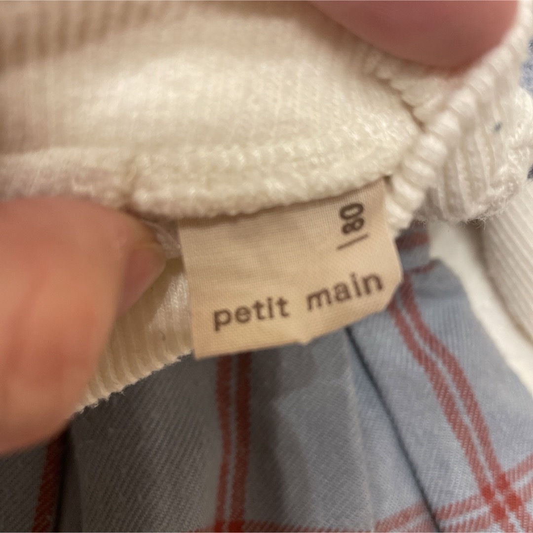 petit main(プティマイン)のプティマイン　チュニック　チェック柄　80cm キッズ/ベビー/マタニティのベビー服(~85cm)(シャツ/カットソー)の商品写真