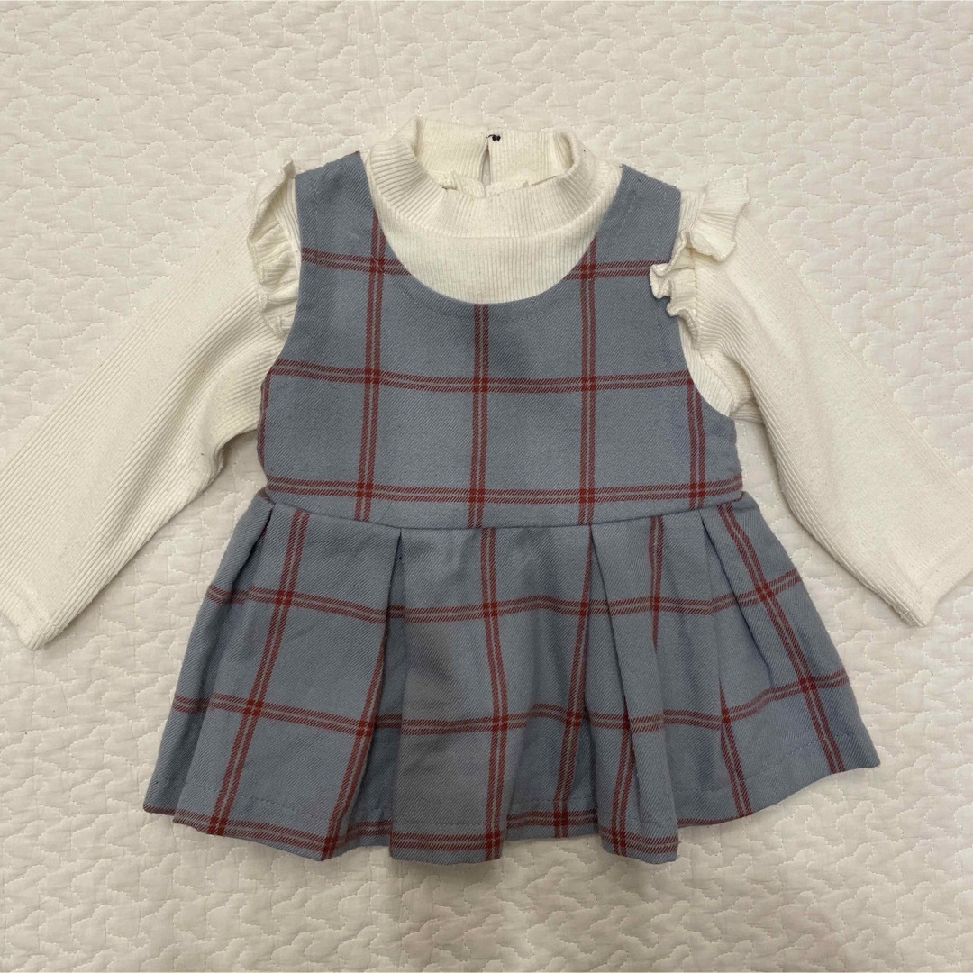 petit main(プティマイン)のプティマイン　チュニック　チェック柄　80cm キッズ/ベビー/マタニティのベビー服(~85cm)(シャツ/カットソー)の商品写真