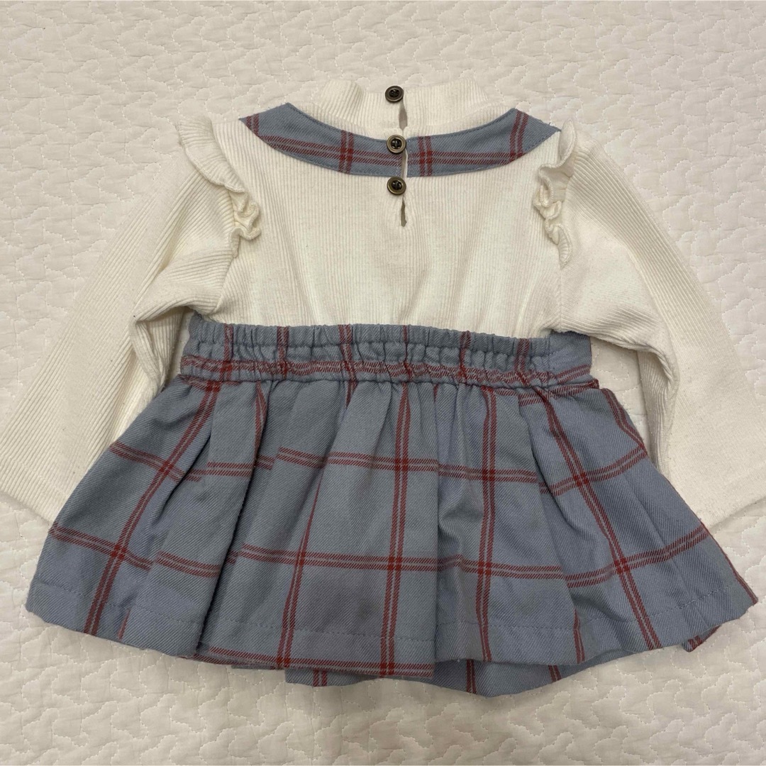 petit main(プティマイン)のプティマイン　チュニック　チェック柄　80cm キッズ/ベビー/マタニティのベビー服(~85cm)(シャツ/カットソー)の商品写真