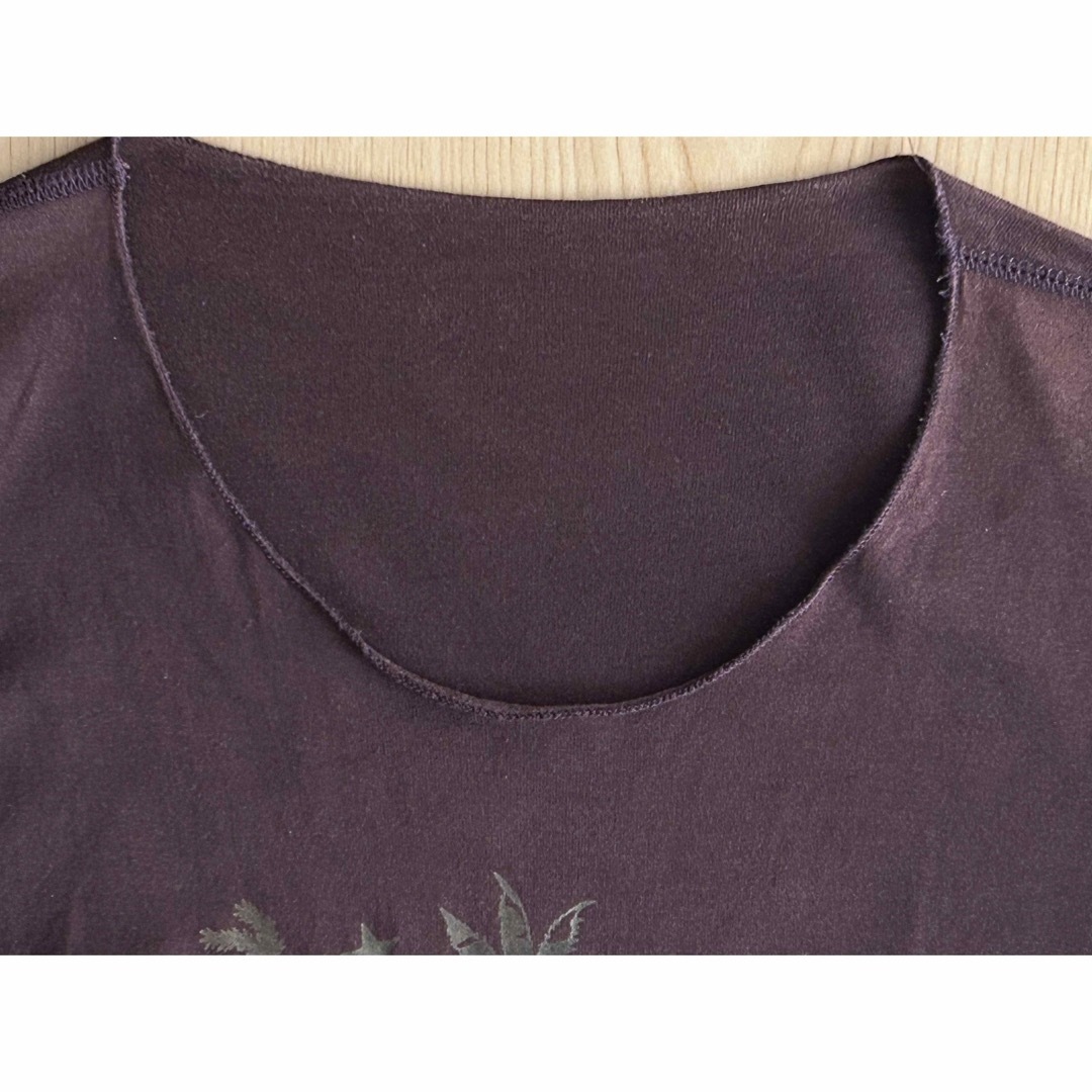 Lucien pellat-finet(ルシアンペラフィネ)のルシアンペラフィネ　カットオフ加工　マリファナゴールドプリント長袖Tシャツ メンズのトップス(Tシャツ/カットソー(七分/長袖))の商品写真