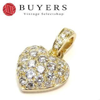 Cartier - 【中古】 カルティエ チャーム ハートモチーフ K18YG 約1.8g - ダイヤモンド パヴェ ジュエリー レディース 女性 CARTIER