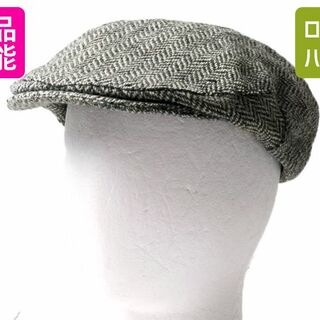 エルエルビーン(L.L.Bean)のハンドメイド アイルランド製 LLBEAN Hanna Hats ツイード ウール ハンチング キャップ L 古着 帽子 キャスケット ヘリンボーンストライプ(ハンチング/ベレー帽)