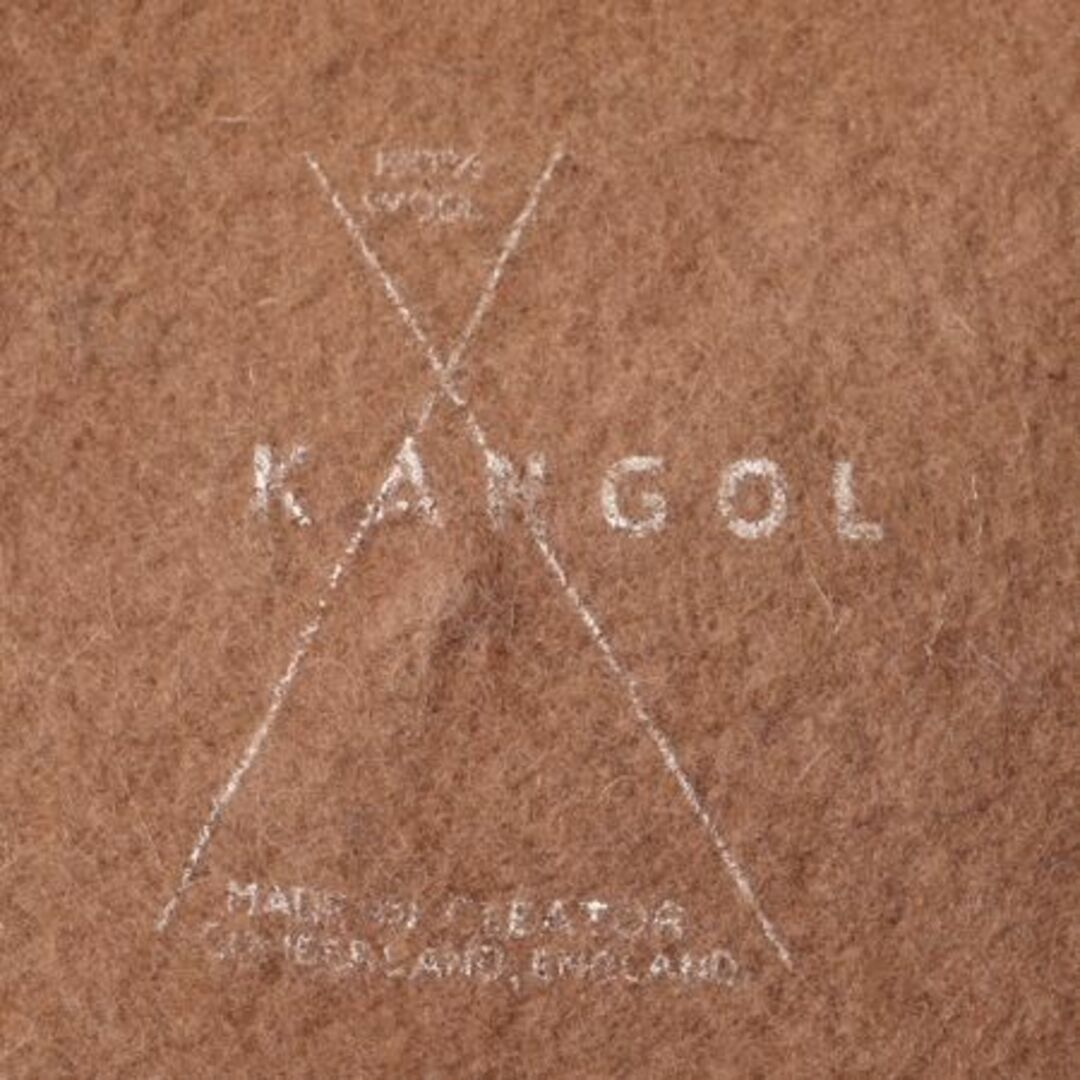 90s イギリス製 カンゴール ベレー帽 メンズ レディース フリーサイズ 古着 90年代 オールド KANGOL ベレー 帽子 ウール 茶 無地 ブラウン  メンズの帽子(ハンチング/ベレー帽)の商品写真