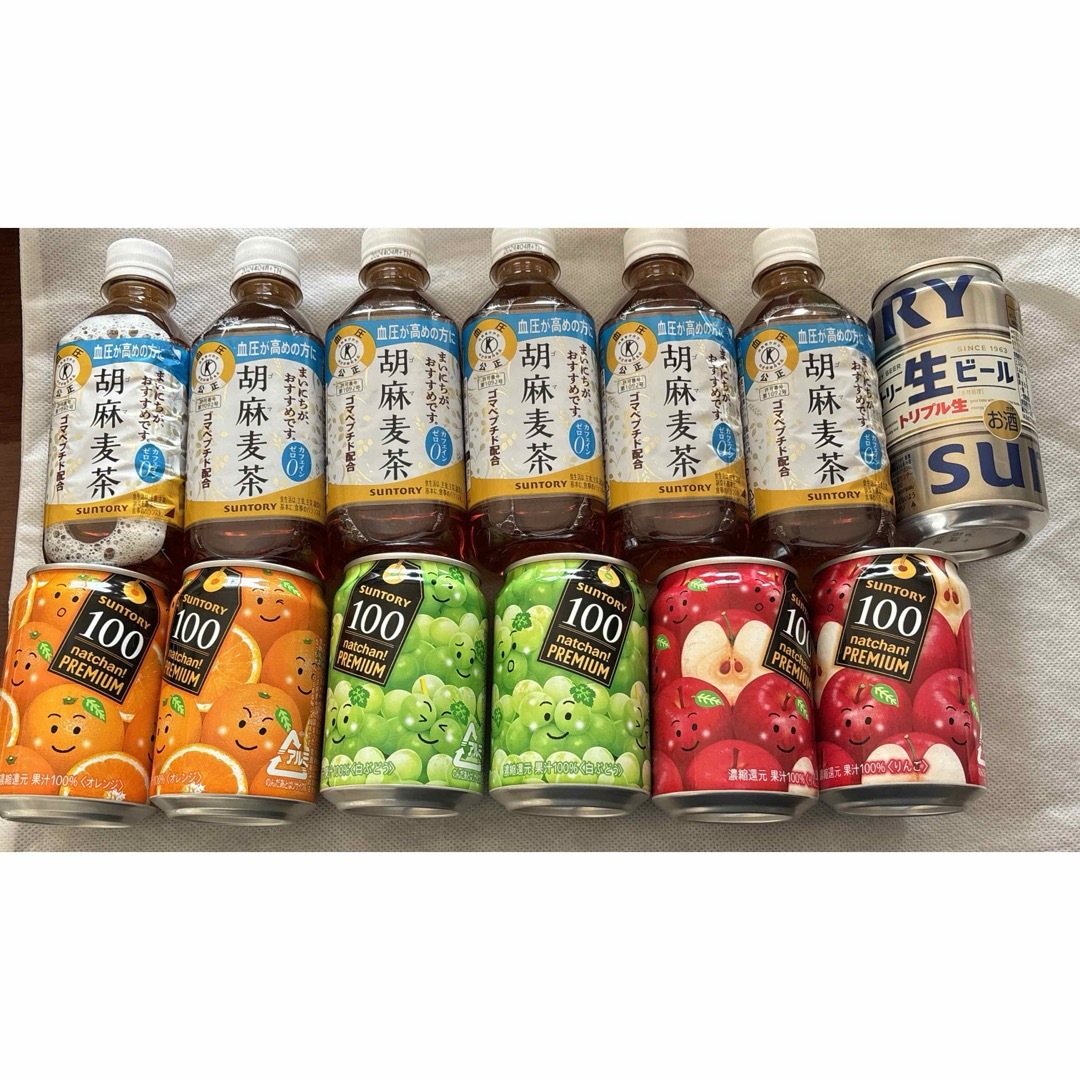 サントリー(サントリー)のサントリー 胡麻麦茶 なっちゃんプレミアム100 生ビール 食品/飲料/酒の健康食品(健康茶)の商品写真