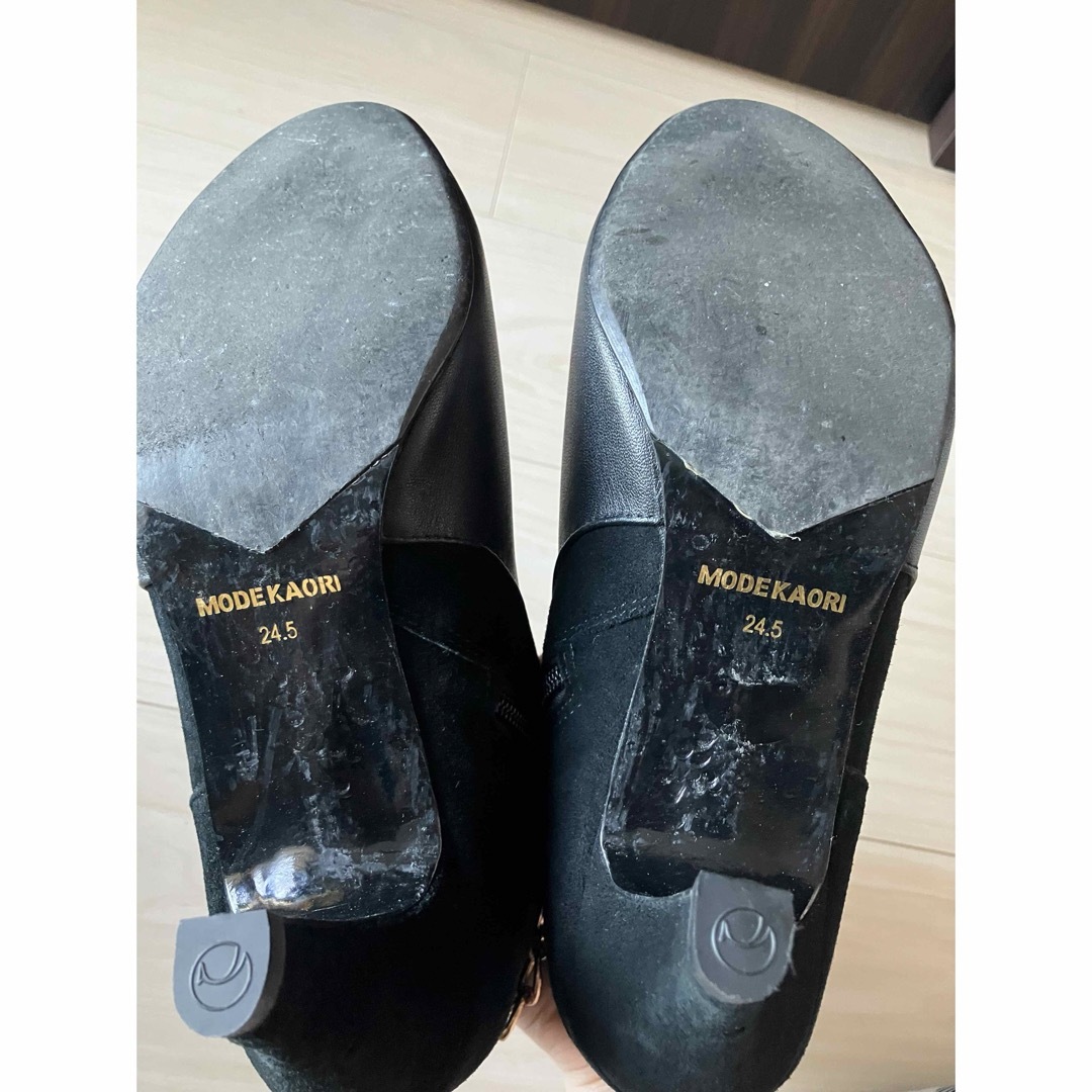 MODE KAORI(モードカオリ)の【モードカオリ】黒のショートブーツ　24.5センチ レディースの靴/シューズ(ブーツ)の商品写真