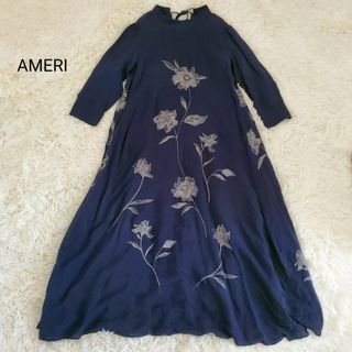 アメリヴィンテージ(Ameri VINTAGE)のAMERI アメリ FLOWER GARDEN DRESS フラワー 刺繍 M(ロングワンピース/マキシワンピース)