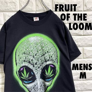 フルーツオブザルーム(FRUIT OF THE LOOM)のUS古着　フルーツオブザルーム　半袖Tシャツ　宇宙人プリント　メンズMサイズ(Tシャツ/カットソー(半袖/袖なし))