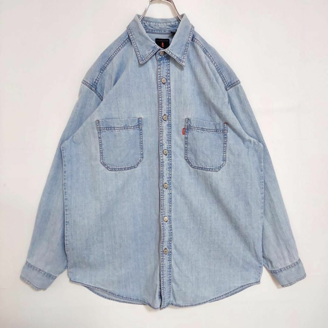 Levi's(リーバイス)のリーバイス ヴィンテージ M 水色 デニムシャツ ワークシャツ ポケット 青 メンズのトップス(シャツ)の商品写真