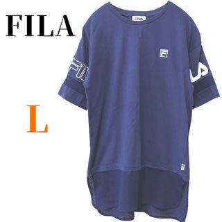 フィラ(FILA)のa122 FILA フィラ Tシャツ メッシュ ネイビー レディース L(Tシャツ(半袖/袖なし))