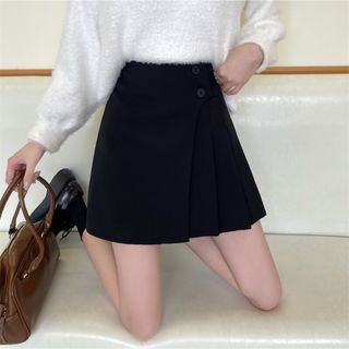 ザラ(ZARA)の二枚ボタン　黒色スカート　ギャル　やみかわ  韓国　JK制服　ストレート　量産系(ひざ丈スカート)