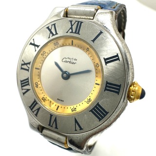 カルティエ(Cartier)のカルティエ CARTIER マスト21 W1007718 クオーツ デイト 腕時計 SS シルバー(腕時計)