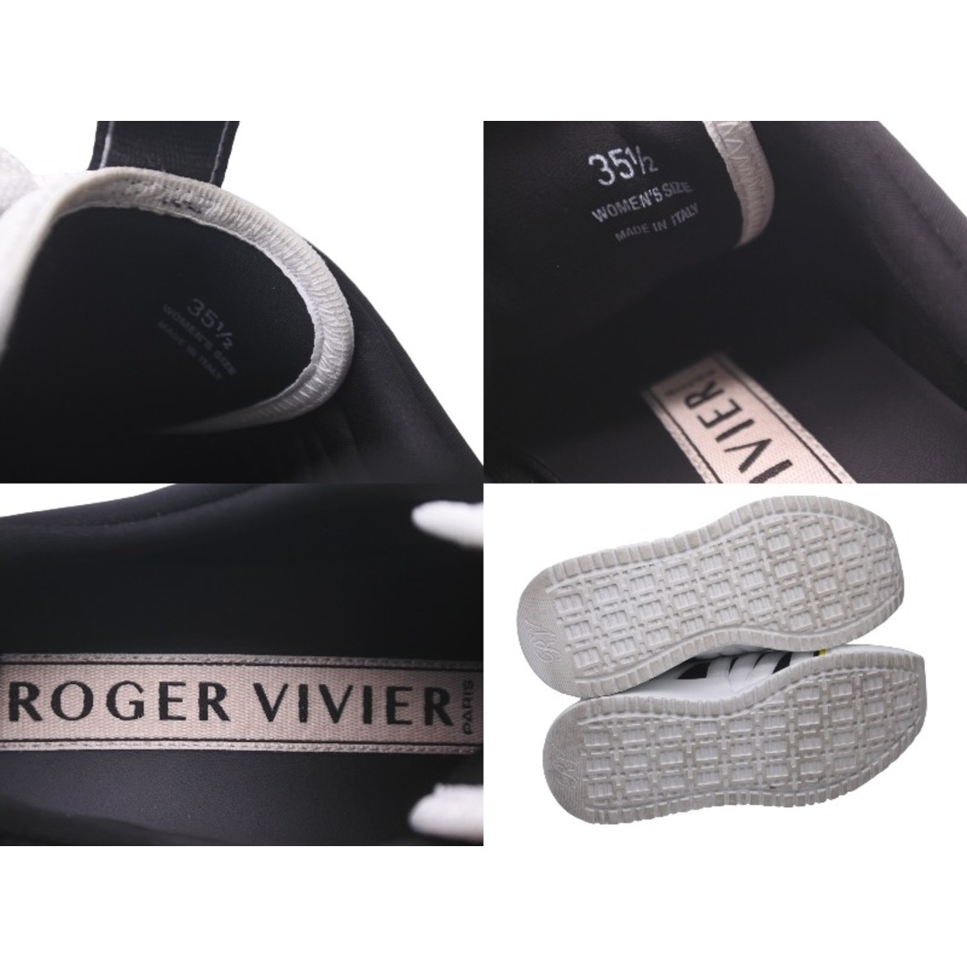 ROGER VIVIER ロジェヴィヴィエ スニーカー ラバー メッシュ ロゴ ブラック ホワイト イエロー サイズ35 1/2 美品 中古 59972 レディースの靴/シューズ(ブーツ)の商品写真