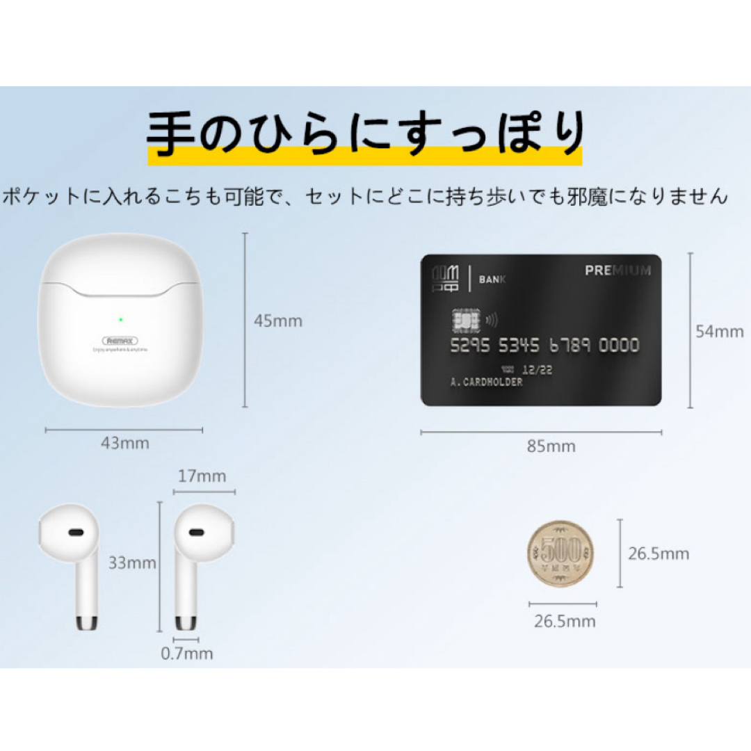 新品未使用 Sanfic  bluetooth イヤホン ワイヤレスイヤホン スマホ/家電/カメラのオーディオ機器(ヘッドフォン/イヤフォン)の商品写真