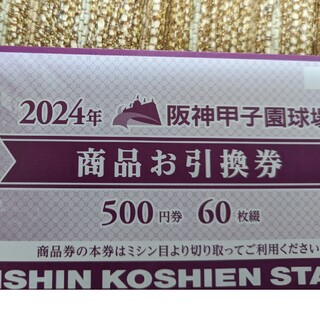 ハンシンタイガース(阪神タイガース)の2024年　阪神甲子園球場　商品お引き換券(野球)