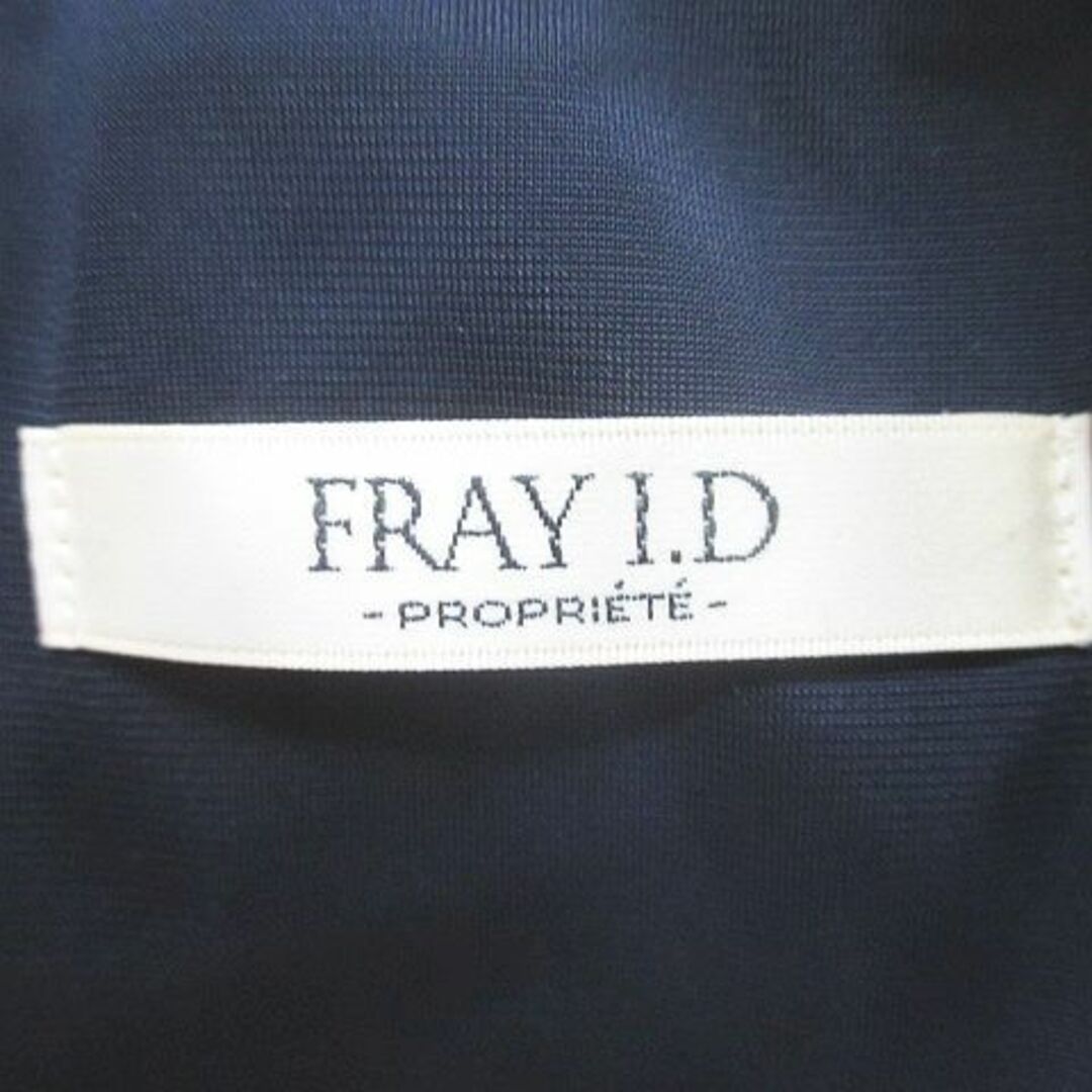 FRAY I.D(フレイアイディー)のFRAY I.D 長袖 膝丈 ワンピース 切替 1 ネイビー系 水玉柄 ドット レディースのワンピース(ひざ丈ワンピース)の商品写真