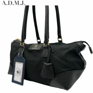 エーディーエムジェイ(A.D.M.J.)の美品　ADMJ トートバッグ　本革　レザー　ワンショルダー　黒　ゴールド金具(トートバッグ)