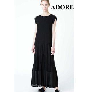 アドーア(ADORE)のアドーア ADORE イージーラスターワンピース 黒(ロングワンピース/マキシワンピース)