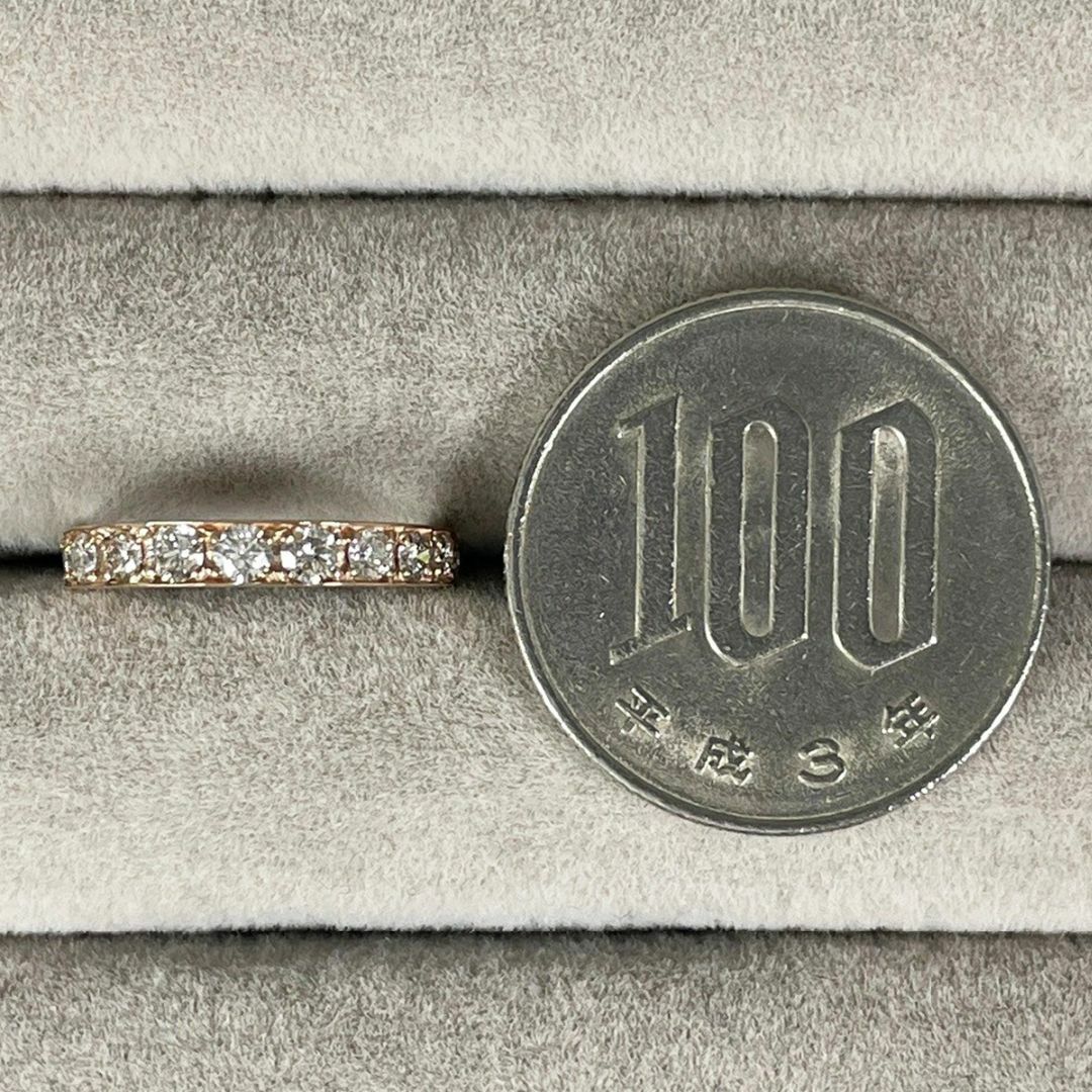 K18PG 天然ダイヤモンド 0.50ct ハーフエタニティリング レディースのアクセサリー(リング(指輪))の商品写真