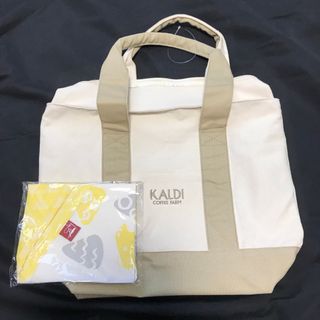 カルディ(KALDI)のカルディ　キャンパストートバッグ　もへじ　エコバッグ　2点セット(エコバッグ)