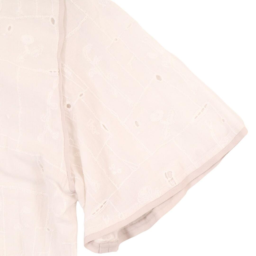mina perhonen(ミナペルホネン)のミナペルホネン 2018SS ws1894 garden patchwork ホワイト 刺繍 コットンブラウス 40 レディースのトップス(Tシャツ(半袖/袖なし))の商品写真