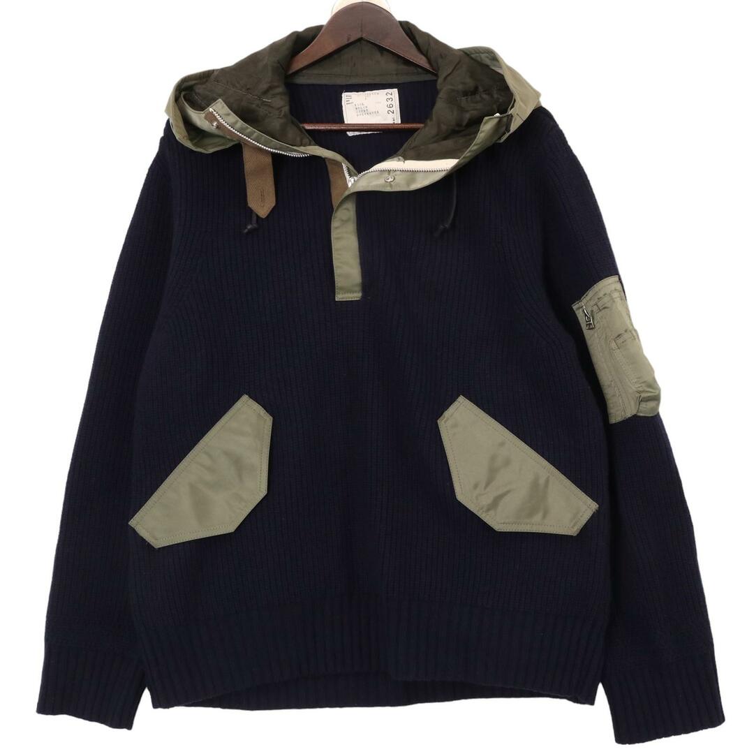 sacai - サカイ 21-02632M 21AW ネイビー ドッキングウールニット ...