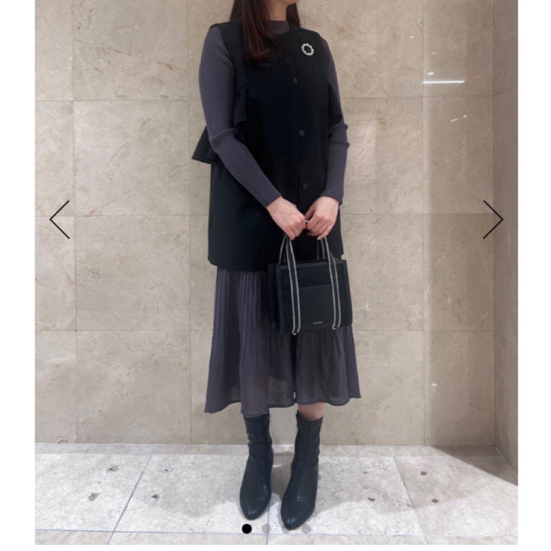 CELFORD(セルフォード)の完売品　美品　CELFORD（セルフォード）  裾シアーリブニットワンピース レディースのワンピース(ロングワンピース/マキシワンピース)の商品写真