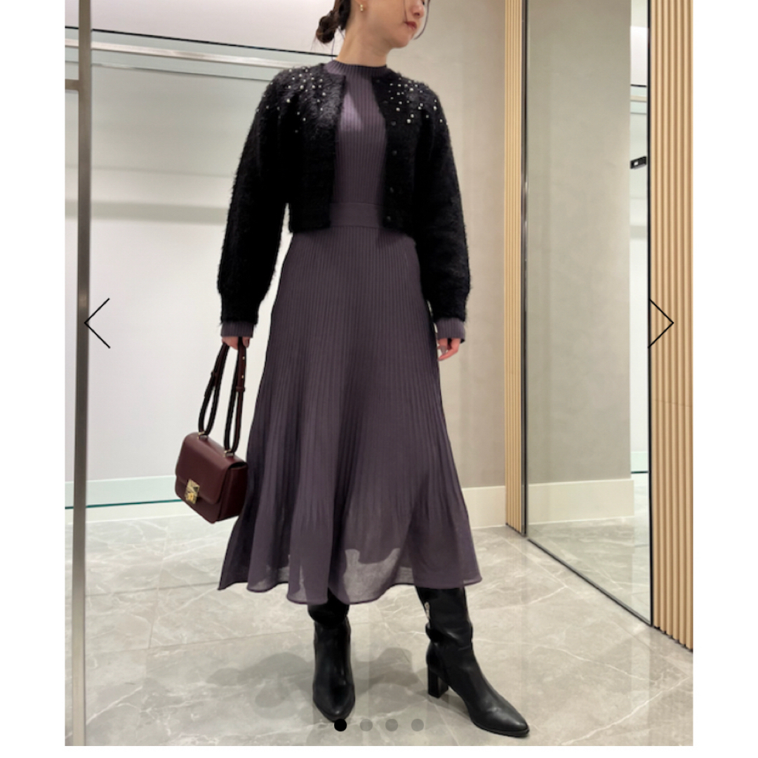 CELFORD(セルフォード)の完売品　美品　CELFORD（セルフォード）  裾シアーリブニットワンピース レディースのワンピース(ロングワンピース/マキシワンピース)の商品写真