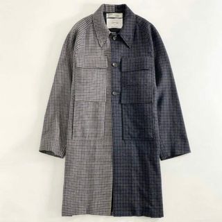 44h22 《美品》 DAIRIKU ダイリク 18AW Bicolor Mackimaw Coat マッキノウコート F グレー ネイビー ツートンカラー ウール(ステンカラーコート)