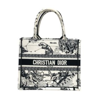 クリスチャンディオール(Christian Dior)の　クリスチャン・ディオール Christian Dior ブックトート スモール M1265ZRHZ ホワイト×ブラック キャンバス レディース トートバッグ(トートバッグ)