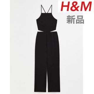 エイチアンドエム(H&M)のH&M カットアウトオールインワン　ブラック　42(オールインワン)