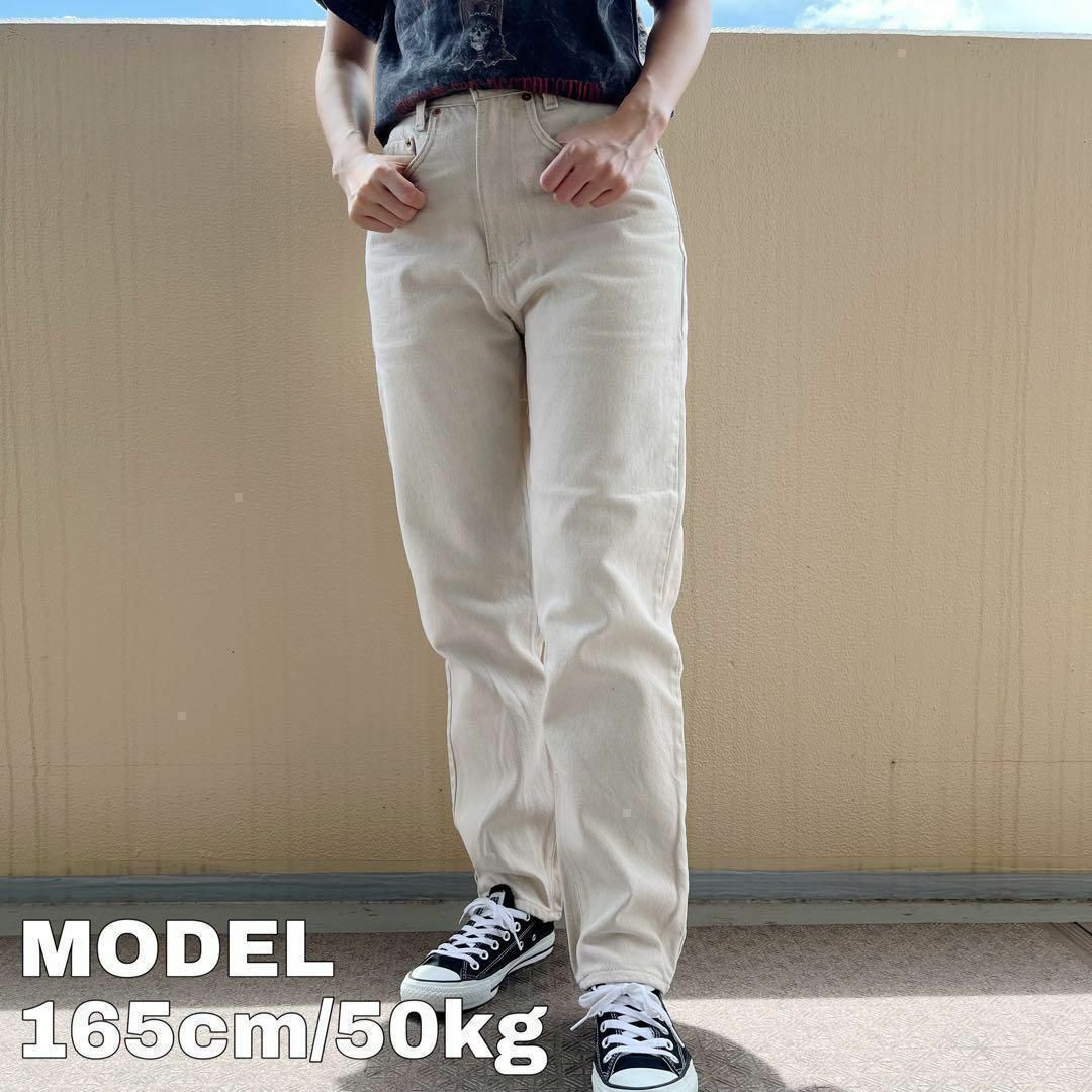 Levi's(リーバイス)のUSA製 W36 リーバイス550 極太ワイドバギーパンツ デニム ホワイト 白 メンズのパンツ(デニム/ジーンズ)の商品写真