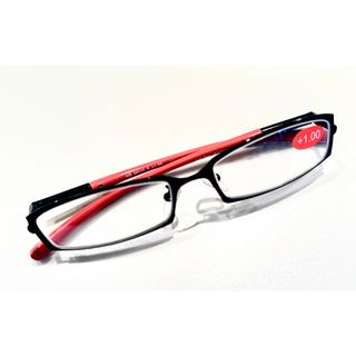 オシャレ老眼鏡　シニアグラス　＋1.0 ピンク　ブラック　バネ式(その他)