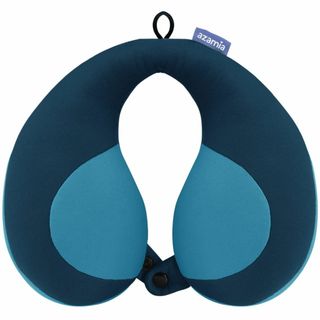 【色: ブルー】AZAMIA ネックピロー 子供用 旅行枕 首枕 キッズ 頭全体(枕)