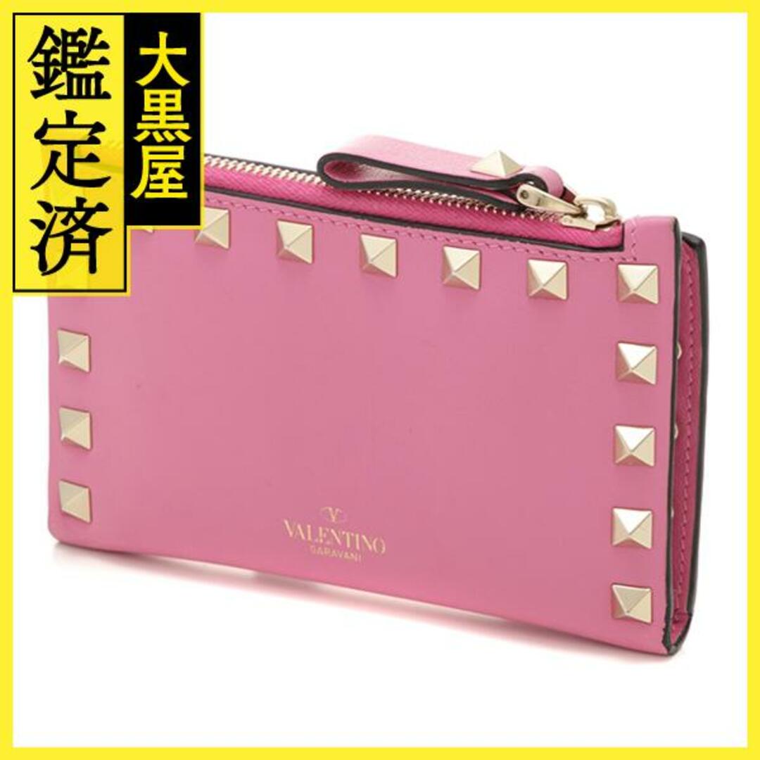 VALENTINO(ヴァレンティノ)のヴァレンチノ ガラバーニ ロックスタッズ 財布 レザー ピンク【434】 レディースのファッション小物(財布)の商品写真