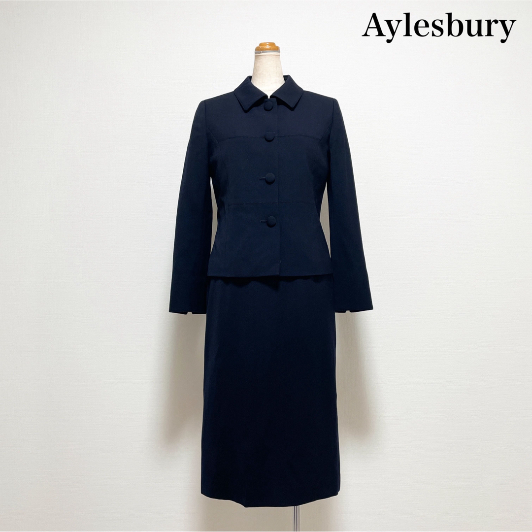 Aylesbury(アリスバーリー)のAylesbury セレモニースーツ ワンピース ツイード ネイビー 入学 卒業 レディースのフォーマル/ドレス(スーツ)の商品写真