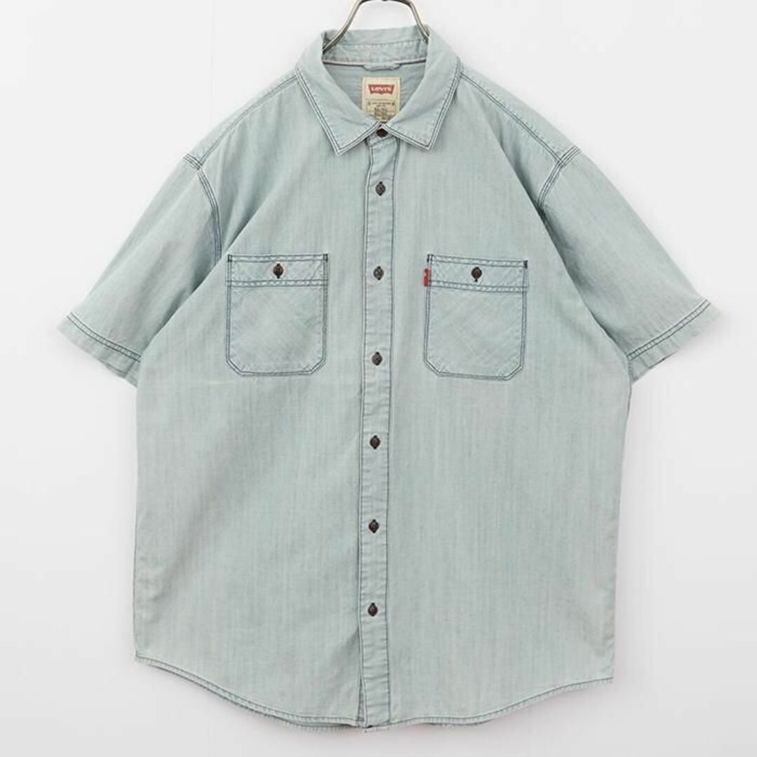 Levi's(リーバイス)のRタブ LEVI'S リーバイス Wポケット ブルーデニムシャツ XL 青 赤 メンズのトップス(シャツ)の商品写真