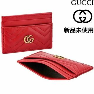 グッチ(Gucci)の【 GUCCI】【新品未使用】レッド　カードケース　GGモーマント(名刺入れ/定期入れ)