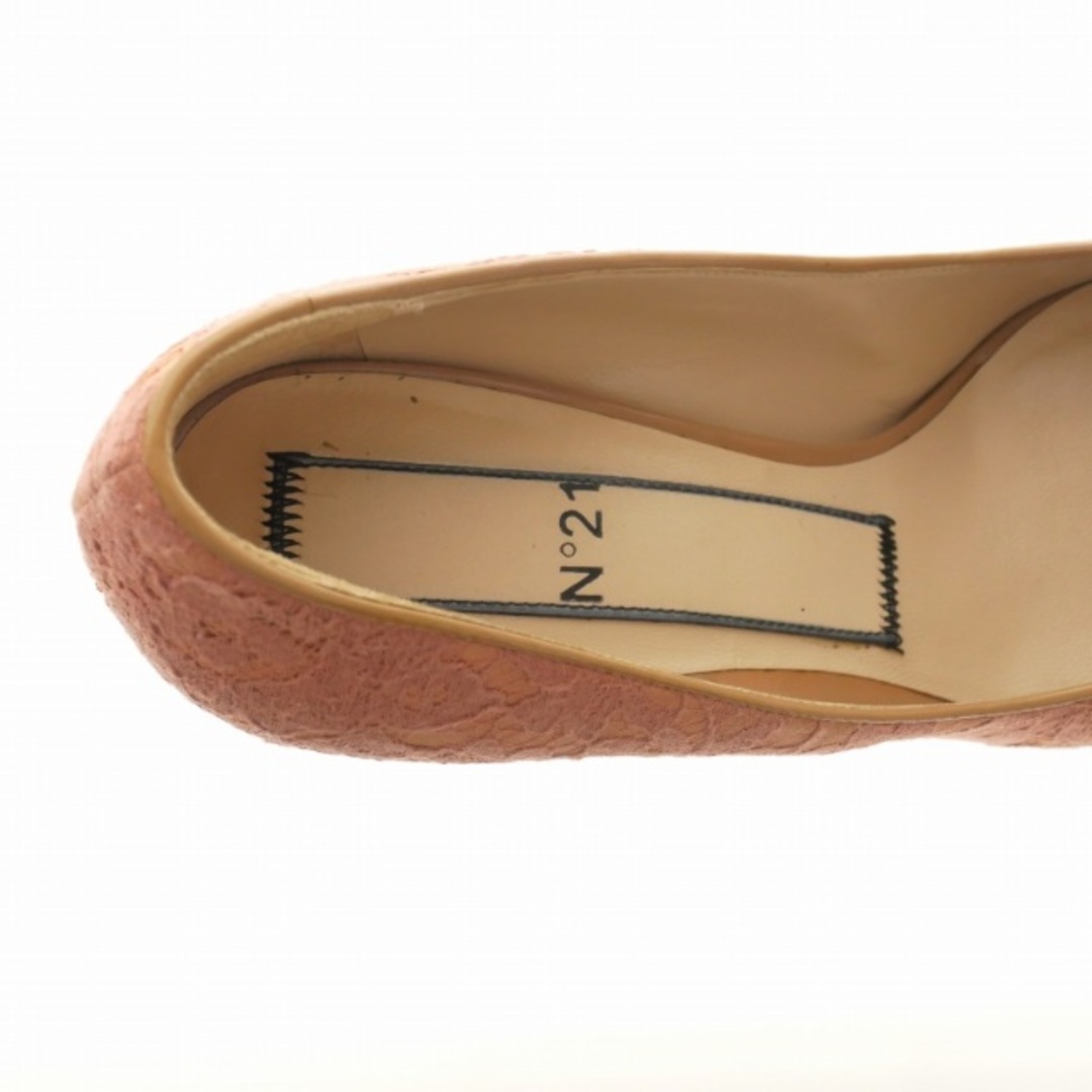 N°21(ヌメロヴェントゥーノ)のヌメロヴェントゥーノ N°21 リボンモチーフ エナメル×レース パンプス 36 レディースの靴/シューズ(ハイヒール/パンプス)の商品写真