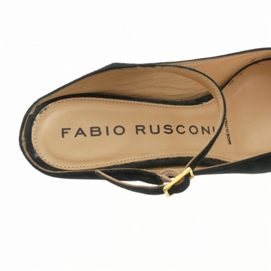 FABIO RUSCONI(ファビオルスコーニ)のファビオルスコーニ スリングバッグ スエードパンプス 靴 38.5 ブラック 黒 レディースの靴/シューズ(ミュール)の商品写真