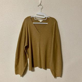 エイチアンドエム(H&M)のH&M 安室奈美恵コラボ　Vネックニット　XS キャメル(ニット/セーター)