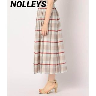 ノーリーズ(NOLLEY'S)のNOLLEYS ノーリーズ　チェック　フレア　スカート　ロング　ミディス　シアー(ロングスカート)