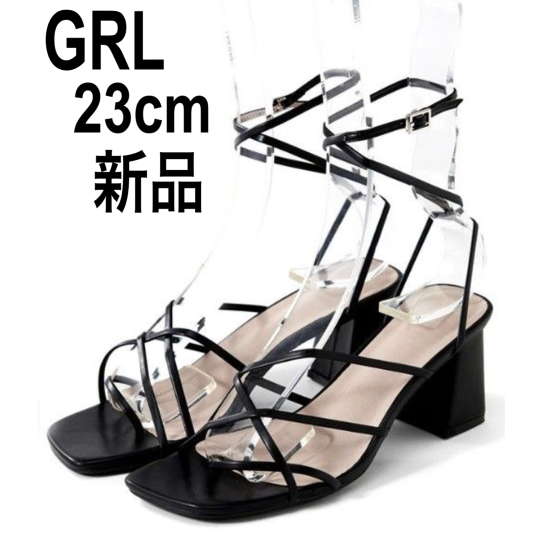 GRL(グレイル)のGRL グレイル ナローストラップスクエアトゥレースアップサンダル レディースの靴/シューズ(サンダル)の商品写真