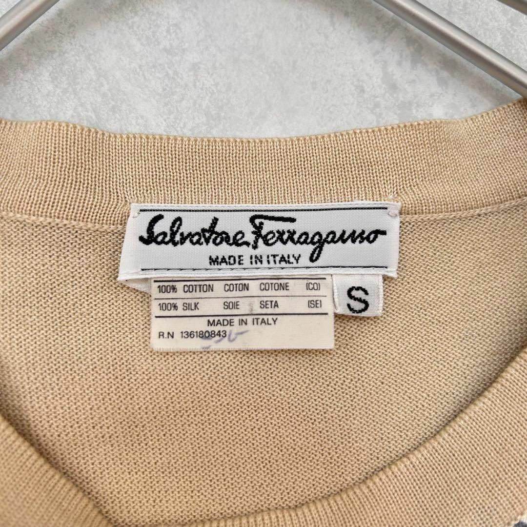 Salvatore Ferragamo(サルヴァトーレフェラガモ)の【サルヴァトーレフェラガモ】シルク100%半袖ニット レオパード レディースのトップス(ニット/セーター)の商品写真