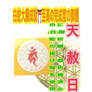 梵字✨フトマニ図✨龍体文字✨酉✨蛇の抜け殻✨白蛇のお守り【天赦日ご祈祷済み】AG(財布)