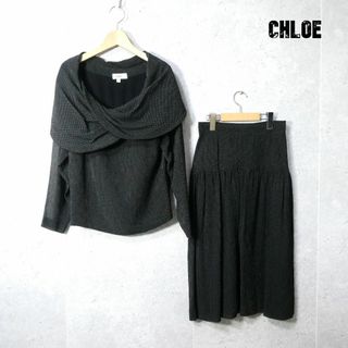 クロエ(Chloe)の美品 Chloe シルク100％ ドット柄 長袖 ブラウス×ロングスカート(シャツ/ブラウス(長袖/七分))