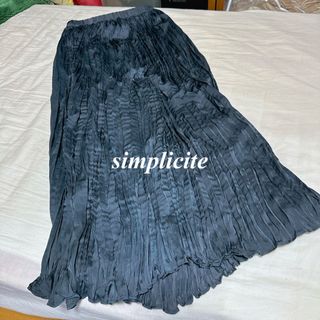 シンプリシテェ(Simplicite)のsimplicite シンプリシテェ　プリーツスカート　ダークネイビー(ロングスカート)