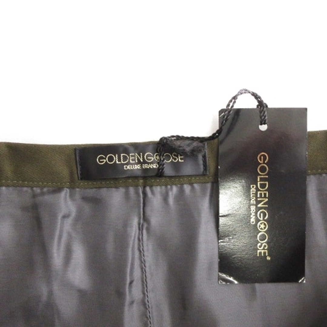 GOLDEN GOOSE(ゴールデングース)のゴールデングース プリーツスカート フレア ひざ丈 カーキ S ■RF レディースのスカート(ひざ丈スカート)の商品写真