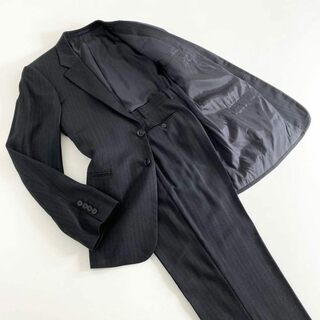 38g29-6 《美品》 ARMANI COLLEZIONI アルマーニ コレッツォーニ スーツ セットアップ ビジネス フォーマル 50 ブラック